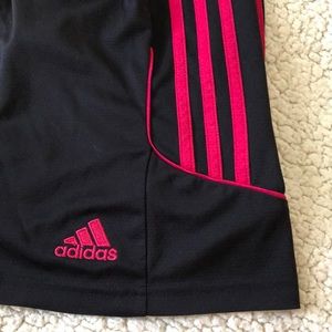 Black and Pink Adidas Athletic Shorts